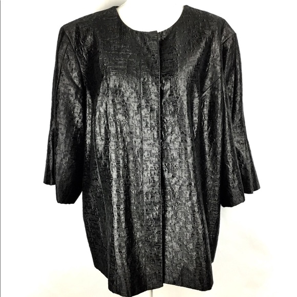 Anne Klein Tops - Anne Klein 24W Black Evening Jacket Top 3/4 Sleeve